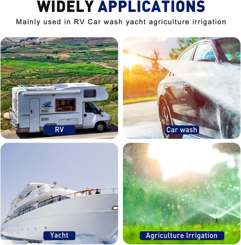 TDRFORCE مضخة مياه عذبة دائرية 110 فولت 4 جالون في الدقيقة مضخة تعزيز ضغط 45 PSI مضخة نقل ذاتية التحضير عند الطلب مضخة مياه غشاء مضخة غسيل مضخة مياه خطية لخرطوم الحديقة...  - Image 4